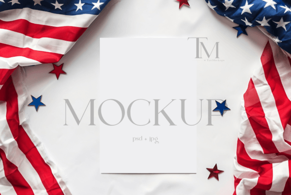 4th of July 5x7 Invitation Mockup: A Professional Design Asset