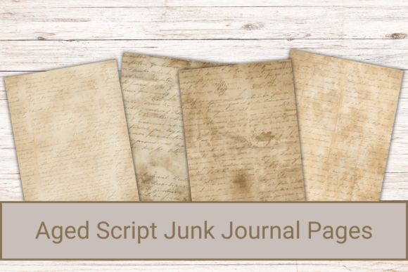 Aged Script Junk Journal Pages: Your Vintage Design Foundation