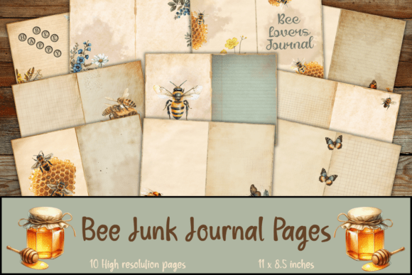 Bee Lovers Junk Journal Mini Kit: A Buzzworthy Design Asset