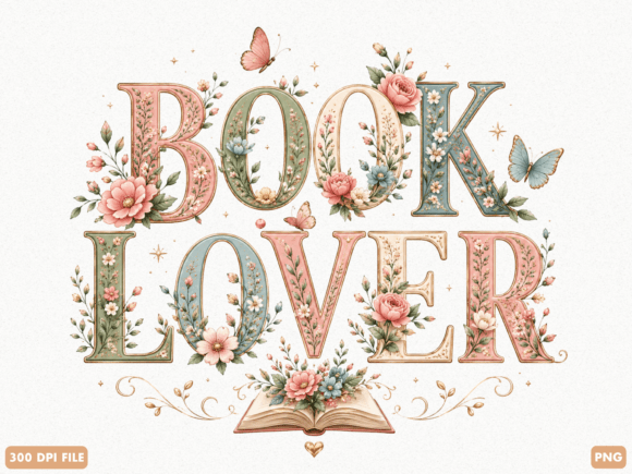 Book Lover Floral Typography: A Designer's Go-To Asset