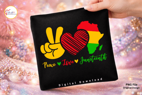 Celebrate Heritage with a Vibrant Peace Love Juneteenth PNG