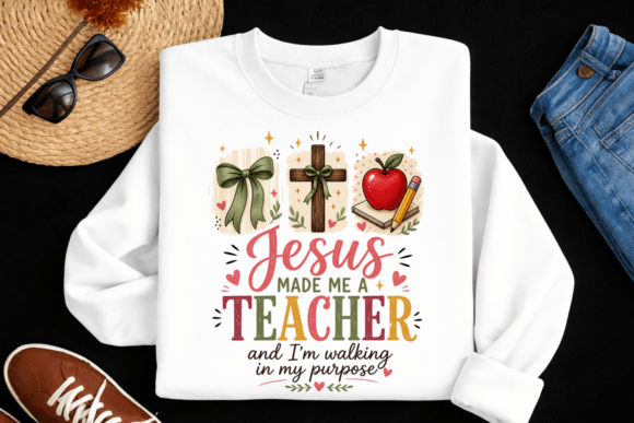 Christian Teacher PNG: Faith Based Teach Design for Educators