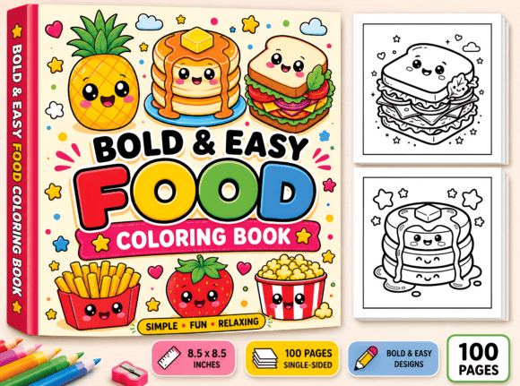 Discover the Charm of Bold and Easy Food Coloring Book