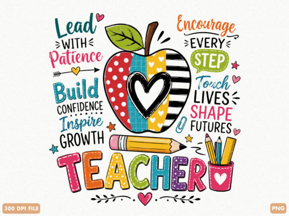 Lead with Patience Teacher PNG: Your Go-To Design Asset