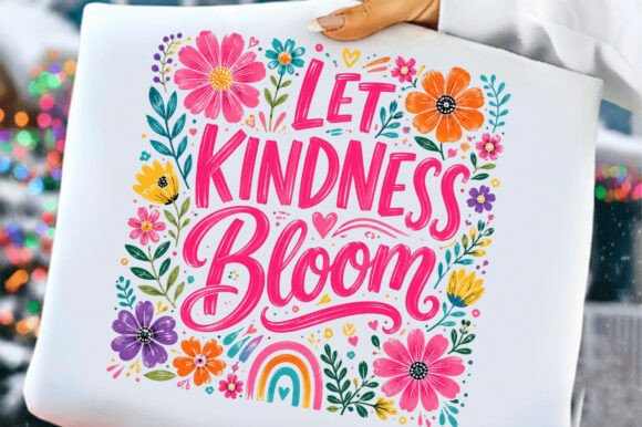Let Kindness Bloom PNG: A Boho Floral Design for Every Creator