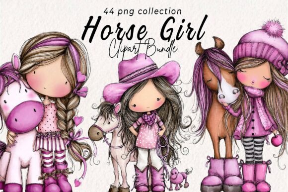 Unbridled Creativity: The Horse Girl Watercolor Clipart Collection