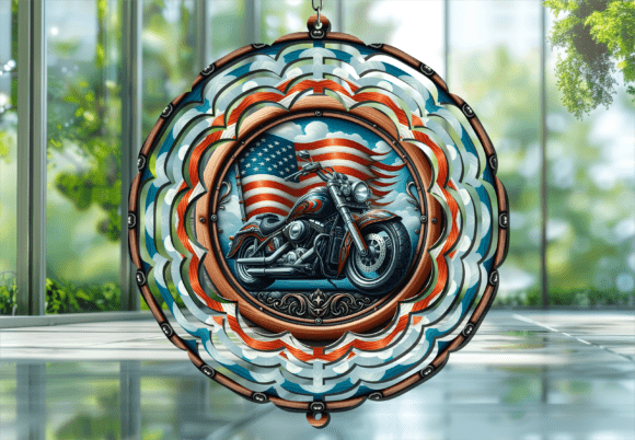 USA Flag Classic Motorcycle Wind Spinner: A Bold Visual Statement