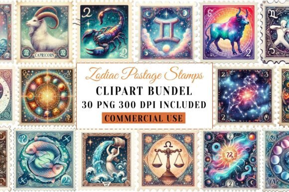 Zodiac Postage Stamps Clipart: A Designer's Guide